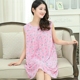 Mùa hè trung niên đồ ngủ nữ cotton lụa mẹ váy không tay nightdress mùa hè phần mỏng kích thước lớn nhân tạo cotton dress váy thiết kế cao cấp Đêm đầm