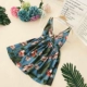 Đông nam Á Nhiệt Đới Thái Lan Kỳ Nghỉ Bãi Biển Dress Thực Vật In Sexy V-Cổ Chữ Thập Sling Mở Lại A-Line Dress A-Line Váy