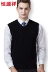 Hengyuanxiang trung niên của nam giới màu rắn len vest nam phần mỏng tinh khiết áo len V-Cổ đan vest nam quần áo áo khoác len hàn quốc Dệt kim Vest