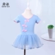 Quần áo trẻ em phong cách Trung Quốc mới tập thể dục quần áo múa ba lê ngắn tay công chúa váy pettiskirt - Trang phục váy múa alibaba cho bé Trang phục