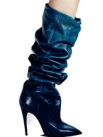 Silla cai trị chỉ cao ống nhăn của phụ nữ khởi động 10 cm tốt với mô hình hoang dã 2017 shop giày boot nữ