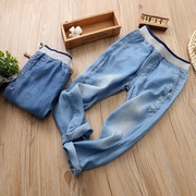 Ngày trẻ em lụa cotton jeans 2018 mùa xuân và mùa hè mới lớn trẻ em quần bé trai phần mỏng muỗi quần mùa hè