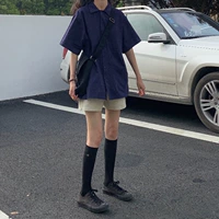 Sakura Madou Hanfeng Chic Гонконг дурак Cool Girls Boyfry Wordings Работники рассылаются короткие рубашки