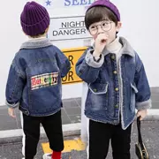 Áo khoác denim bé trai 2018 mùa thu mới cho bé trai phiên bản Hàn Quốc của đại dương và áo nhung dày cho bé mùa thu đông