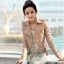 Quần áo da xe máy nữ giặt áo khoác da mỏng ngắn đẹp trai bf là phiên bản Hàn Quốc của chàng sinh viên hoang dã tay dài đại học gió áo khoác da nữ hàng hiệu