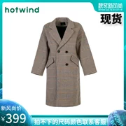 Gió nóng áo len nữ kẻ sọc nhỏ hương thơm gió hoang dã khí chất bình thường áo dài áo gió F11W8402 - Trung bình và dài Coat