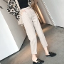 Thu đông 2018 phiên bản Hàn Quốc mới của eo cao đã mỏng với quần ống rộng 9 điểm giản dị nữ sang trọng phù hợp với quần harem quần suông ống rộng nữ