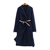 Thương hiệu lớn [皇] Hàng hóa tốt Bắc Kinh Đoạn dài qua đầu gối 100% len hai mặt áo choàng 1,1kg áo khoác nữ cao cấp