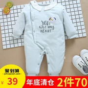 Baby dày ấm áp jumpsuit cotton sơ sinh romper cộng với bông nhồi bông ra khỏi quần áo em bé quần áo mùa đông