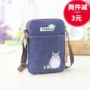 2018 mới mini bag nữ túi vải canvas túi điện thoại di động nữ Messenger túi dọc đoạn vai túi mùa hè túi nhỏ - Túi điện thoại túi đựng điện thoại da thật