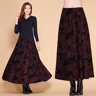 Demi-season woolen pleated skirt, high waist, A-line
