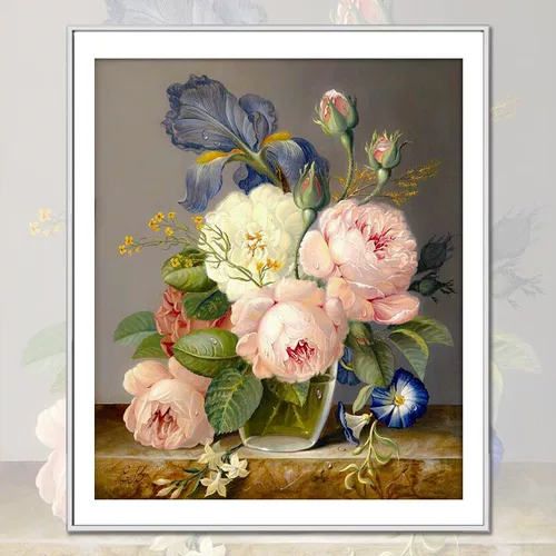 Цзяо Ян хочет бросить пиони цветы, картинки Cross Emelcodery 2020 Новая вышиваемая вышива