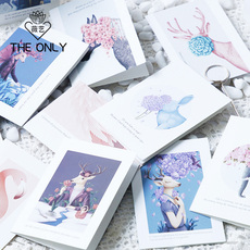 Поздравительная открытка 薇艺72张童话森林贺卡 欧式创意节日祝福生日快乐浪漫留言小卡片