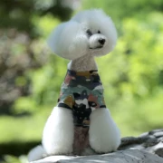 UNPET Breguet Pet Dog Dress Summer Dress Casual Teddy Bear Bear Ngụy trang Áo thun thể thao ngắn tay - Quần áo & phụ kiện thú cưng
