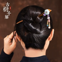 Китайская шпилька, аксессуар для волос с кисточками, ретро модная заколка для волос из сандалового дерева