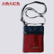 Treo túi điện thoại di động thay đổi hộ chiếu tài liệu treo cổ 6 inch túi điện thoại di động mini mang túi nhỏ màu đỏ - Túi thông tin xác thực