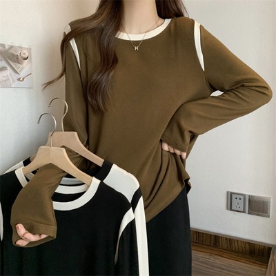 taobao agent Sexy autumn T-shirt, long-sleeve, plus size, long sleeve, fitted