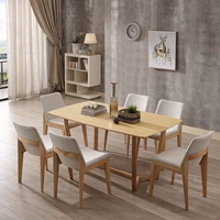 Bàn ăn nhỏ hiện đại căn hộ kết hợp bàn ăn và ghế ăn tro Bắc Âu Bàn ghế kinh tế nội thất hình chữ nhật Bàn ăn gỗ rắn - Bộ đồ nội thất kệ phòng khách