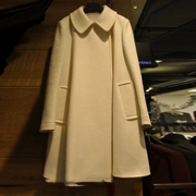 Giá đặc biệt! Giảm 50%! Phiên bản Hàn Quốc của cổ áo búp bê ngọt ngào đôi túi dài tay dài phần lớn váy sway áo khoác nữ