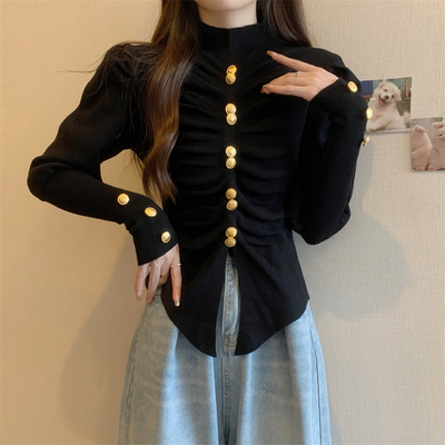 taobao agent Design knitted demi-season sweater, solid long-sleeve, plus size, trend of season, 2023 collection, long sleeve