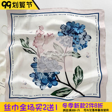 шарф 爱丽丝花园 春夏新款方巾丝巾发带绑包印花薄款围巾韩版百搭领巾