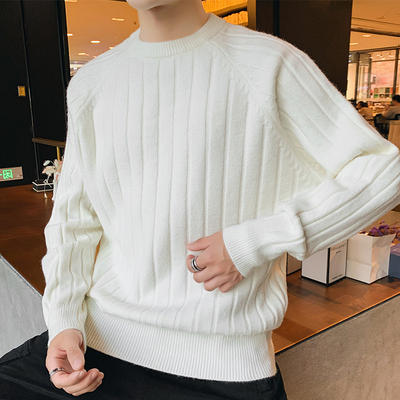 Thu đông 2019 nam mới phiên bản Hàn Quốc của áo len cổ tròn xu hướng áo len cá tính dày áo len nam - Cardigan