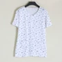 Bộ đồ ngủ dành cho phụ nữ trung niên và già cotton mở tay áo ngắn dịch vụ tại nhà - Pyjama đồ bộ nữ