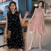 Đầm bà bầu mùa hè 2019 mới tay áo in hoa voan váy suông giản dị váy bà bầu mùa hè - Áo thai sản
