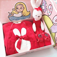 Bộ quà tặng cho bé mùa đông Bộ đồ cho bé sơ sinh Bộ đồ lót công chúa dày đặc Hare Baby Full Moon Gift 100 ngày mua đồ cho trẻ sơ sinh
