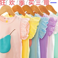 Летняя футболка, детский топ, шарф, детская одежда, 2020, в корейском стиле, круглый воротник