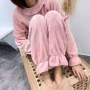 Bộ đồ ngủ nữ màu san hô mùa thu dày phiên bản Hàn Quốc của dịch vụ nhà mặt bích ngọt ngào và đáng yêu phù hợp với w mới. - Pyjama đồ nam