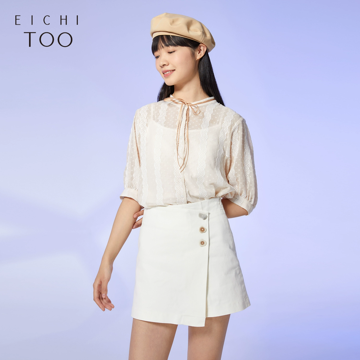 Áo cánh nữ phong cách retro mùa hè của Aiju thỏ 2021 với dây treo, áo sơ mi ngắn tay hai mảnh nhẹ - Áo sơ mi