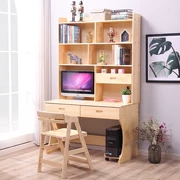Bàn máy tính với giá sách bàn kết hợp tủ sách một bàn gỗ rắn bàn nhà không gian để bàn trẻ em học bàn - Bàn