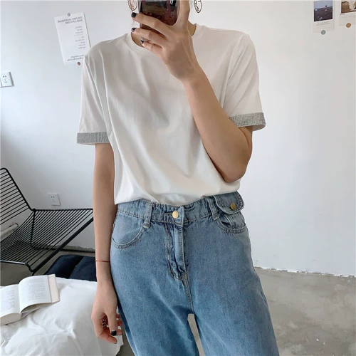 A4 Один -классный хлопок имеет горячую тренировку ~ Новый белый T Pure Yuan Z Ms. T -Fronts T -Fork Synchte Синхронные три части