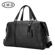 Jiameida mới lớp trên da bình thường túi du lịch mát mẻ màu đen cổ điển nappa da túi du lịch túi hành lý - Túi du lịch