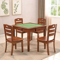 Bàn ăn gỗ Mahjong chắc chắn bàn ăn đôi sử dụng bàn gấp tay còng tay hộ gia đình đơn giản hướng dẫn sử dụng bàn cờ vuông và ghế kết hợp - Bàn bàn máy vi tính