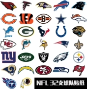 NFL đội bóng đá Mỹ dán 32 đội bóng đá tủ lạnh dán tường PVC không thấm nước - bóng bầu dục