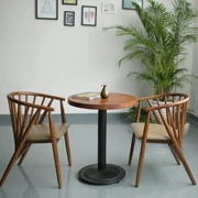 Ghế ăn Bắc Âu Nhật Bản bàn ghế cafe gỗ rắn đơn giản nhà hàng giản dị đơn ghế kết hợp đàm phán sáng tạo đồ nội thất - Bộ đồ nội thất