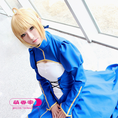 taobao agent Mengxiang's cosplay wig fate/stay night night Saber mixed gold disk