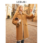 Áo khoác len lông cừu lớn của Lecho 2019 mùa thu và mùa đông mới cho phụ nữ áo khoác len dài - Trung bình và dài Coat