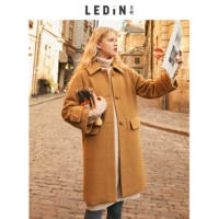 Áo khoác len lông cừu lớn của Lecho 2019 mùa thu và mùa đông mới cho phụ nữ áo khoác len dài - Trung bình và dài Coat áo dạ dài