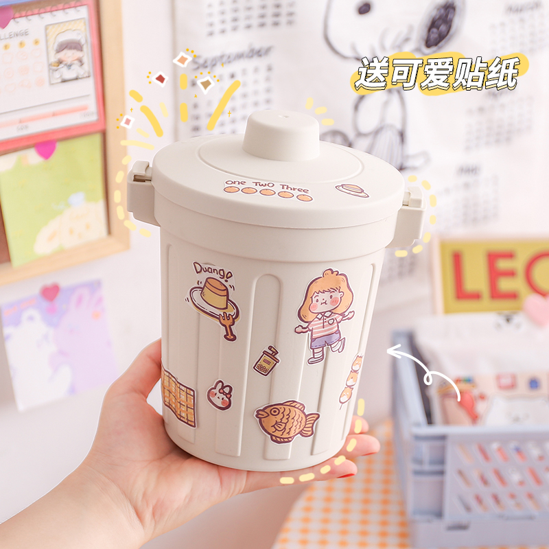 ins นิยมใช้ กล่องใส่ปากกาใส่ขยะ ดีไชส์น่ารักรูปถังขยะ