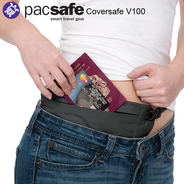Pacsafe путешествие кража тонкий близко паспорт пакет RFID безопасность скольжение карман Coversafe V100