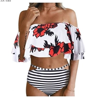 Châu Âu và Hoa Kỳ size lớn mới 2019 bikini bikini áo tắm xuyên biên giới kiểu mẫu áo tắm đôi cánh sen - Bikinis ao tắm