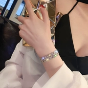 Phiên bản hẹp kim cương đầy đủ của vòng tay nữ thời trang châu Âu và Mỹ đơn giản và đơn giản, vòng tay hipster thủy triều đỏ cá tính Phiên bản Hàn Quốc của trang sức đơn giản - Vòng đeo tay Cuff