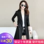 Mùa xuân và mùa thu mới 2019 Phụ nữ mới Hained leather Phụ nữ áo gió dài phần da phiên bản Hàn Quốc của áo khoác mỏng phù hợp với áo khoác mỏng - Quần áo da áo khoác da nữ cá tính
