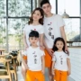 Cha mẹ-con mặc một gia đình bốn nữ nữ 2019 xuân giản dị hoạt hình ngắn tay đầy đủ áo thun nhà rộng cỡ mới mùa hè - Trang phục dành cho cha mẹ và con quần áo trẻ em xuất khẩu