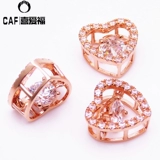 Ювелирное украшение, золотая гибкая подвеска в виде сердечка, Россия, 14 карат, розовое золото