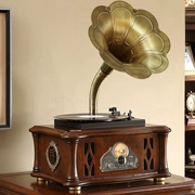 Máy hát ghi âm kiểu cũ máy ghi âm vinyl máy ghi âm retro máy ghi âm cổ gỗ rắn phòng khách âm thanh nổi Bluetooth