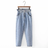 Осенние джинсовые штаны, подходит для импорта, 2019, высокая талия